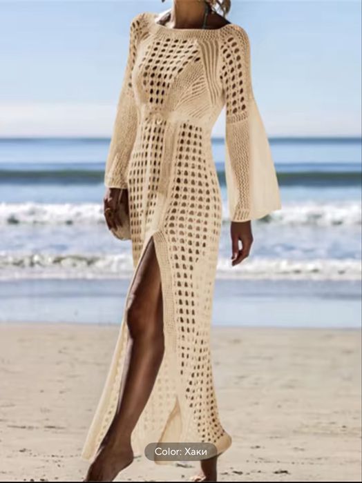 Вязанная пляжная туника