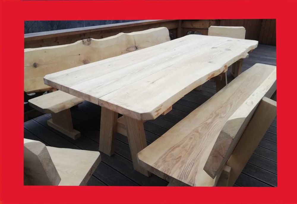 WYPRZEDAŻ! Góralskie Meble Ogrodowe z litego drewna, meble do ogrodu