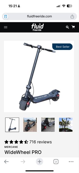 Trotinete Mercane WideWheel PRO 1000W