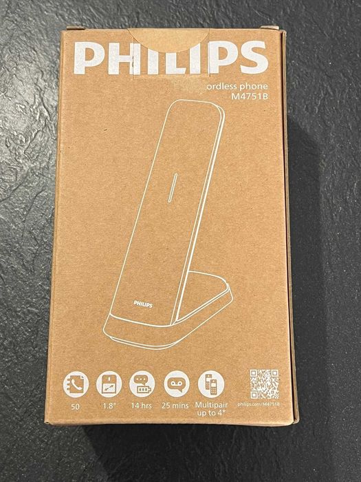 Bezprzewodowy Telefon Philips M4751B z Automatyczną Sekretarką czarny