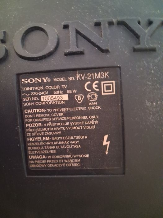 Telewizor SONY Trynitron kineskopowy  model KV-21M3K + pilot