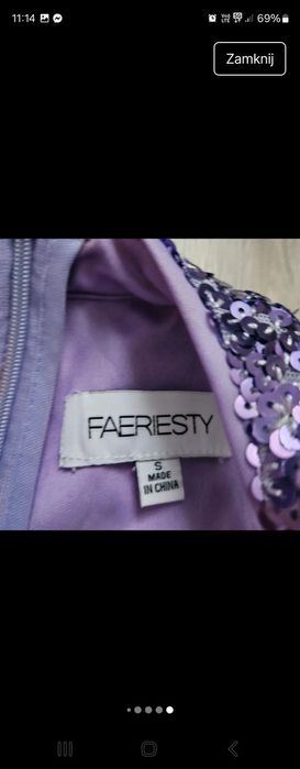 Piękna liliowa suknia wieczorowa