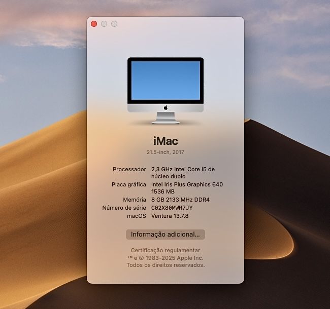 iMac 21.5” 2017 | SSD Samsung EVO 500GB | Excelente Estado