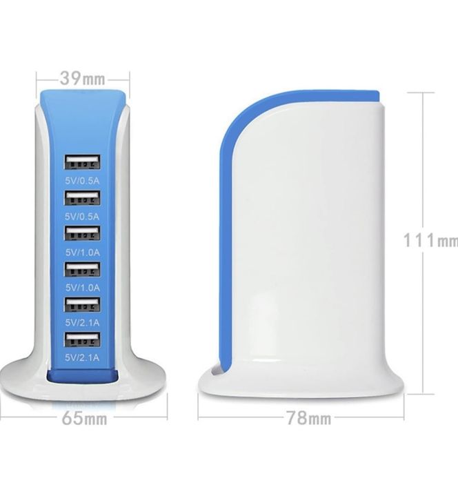 YZACK 30W 5V 6-portowa stacja ładująca USB HUB