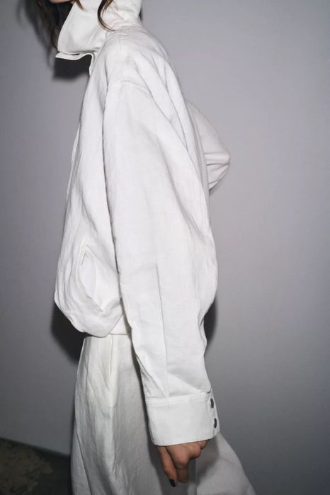 лляний бомбер куртка zara