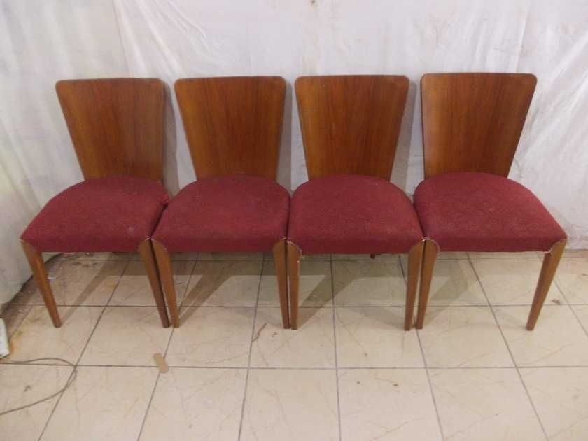 Stare krzesła drewniane art deco J.Halabala H-214