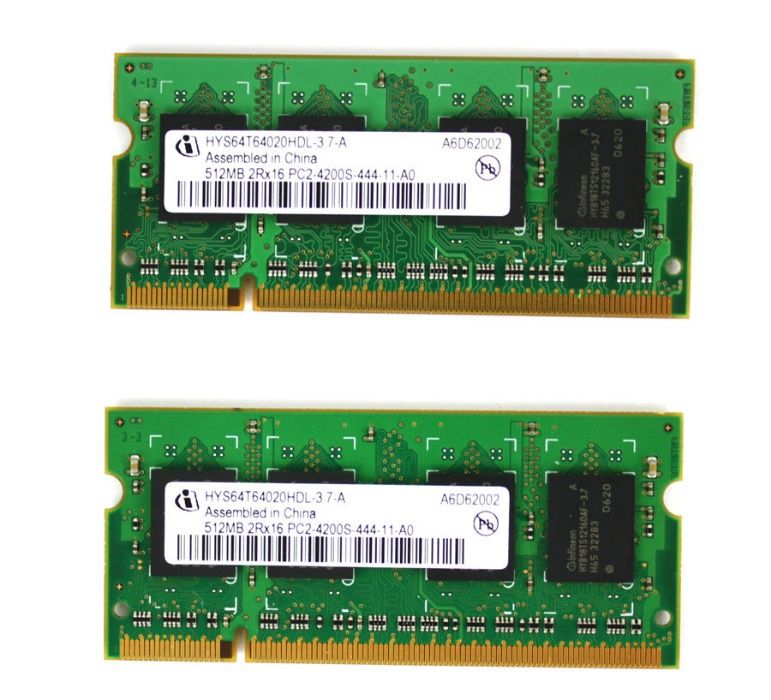 Memória RAM para Portátil (SO-DIMM) 2 x 512 MB (TOTAL 1 GB) DDR2