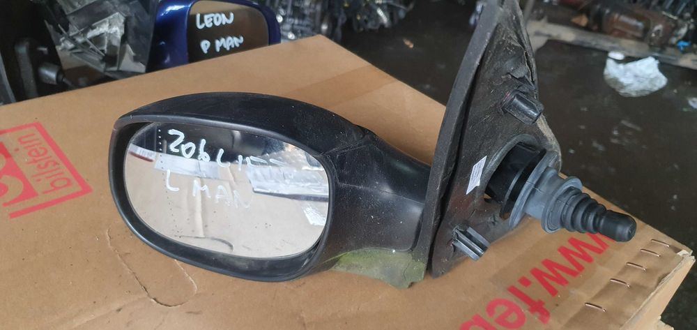 Lut6 Lusterko lewe kierowcy manualne peugeot 206 lift czarne wysyłka