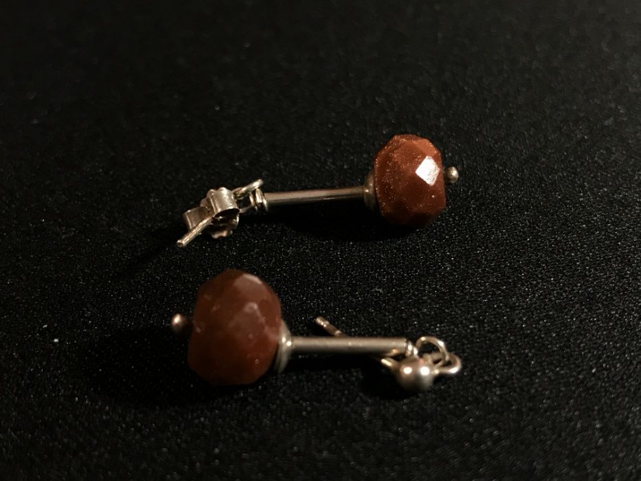 #34 Oryginalne, srebrne kolczyki z "piaskiem pustyni"