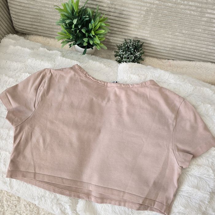 crop top z krótkim rękawem divided L pudrowy róż