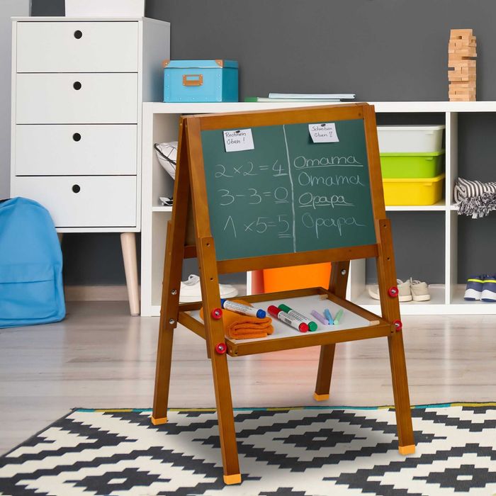 Relaxdays Tablica Dla Dzieci Stojąca Magnetyczna Dwustronna Regulowana 3w1