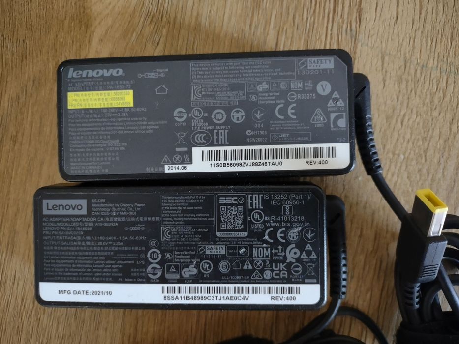 Zasilacze 25 szt. IBM Lenovo 3,25A 20V 65W