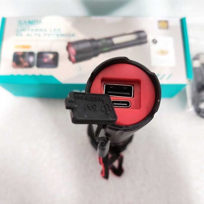 Lanterna Led multifuncional recarregável de alta potência Sanda