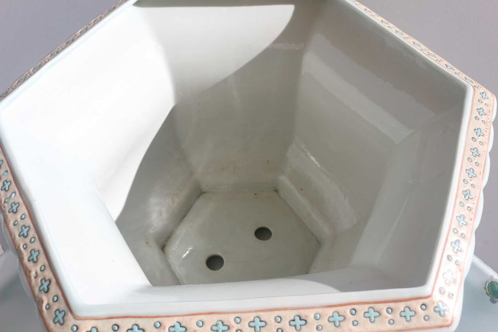 Cachepot Vaso Porcelana Chinesa dinastia Qing (1875 a 1916) 43x27 cm A