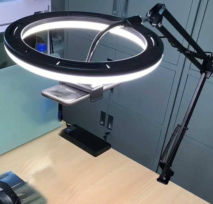 Ring Light com suporte de braço p/ mesa