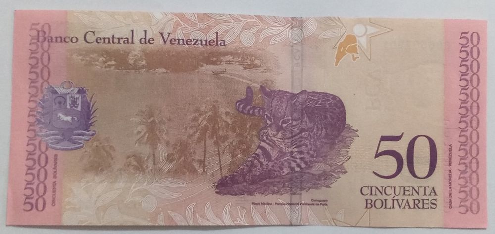 Lote 10 notas 50 Bolivares- numeração seguida UNC