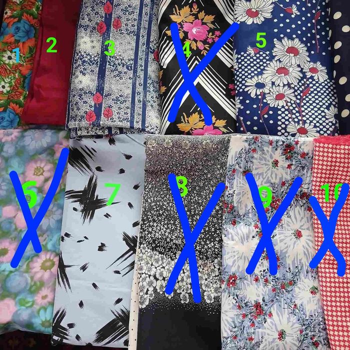 Відрізи тканини нові, отрезы ткани  разные- ситець, штапель, сатин