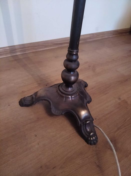Lampa mosiężna abażur antyk