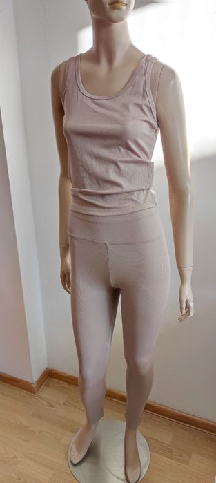 Damski 3częściowy komplet bluza top leginsy