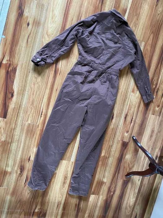 Kombinezon brazowy kawa cargo kieszenie jeans m l 38 40