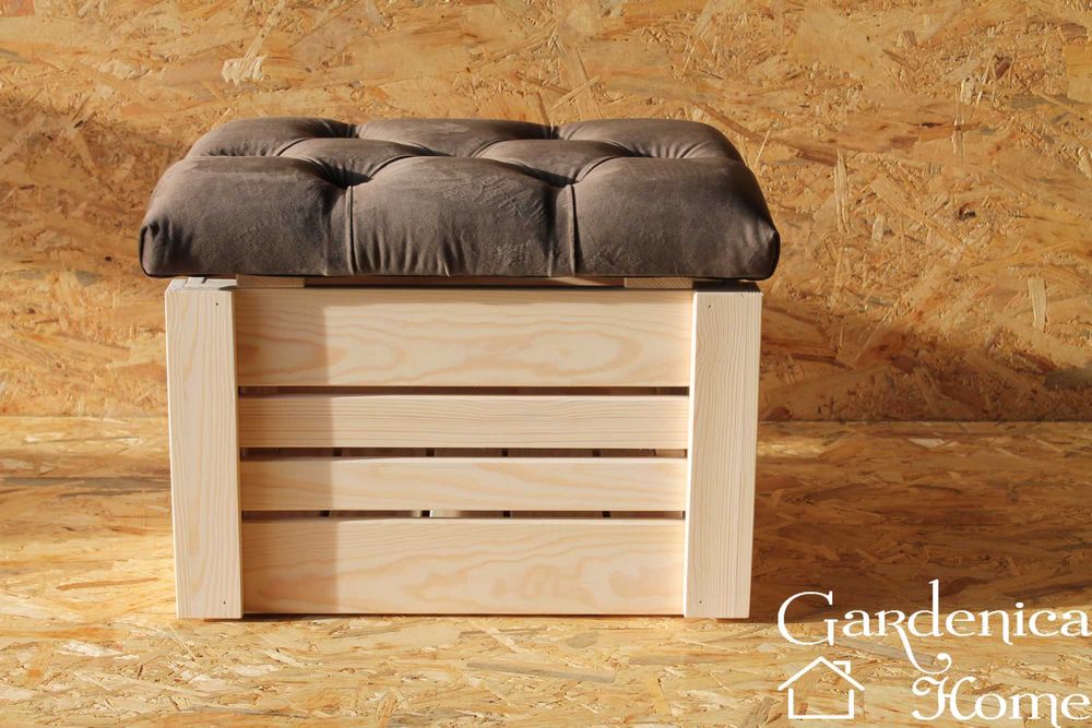 Pufa siedzisko pikowane skrzynia tapicerowana schowek otwierany