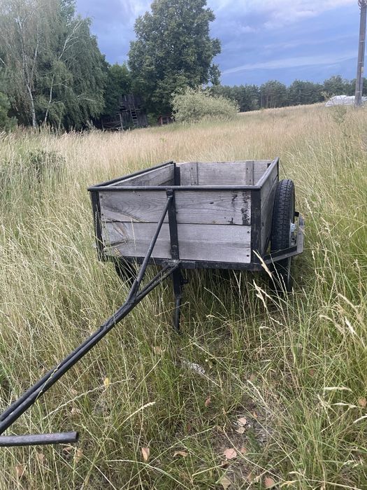 solidny wózek drewniany na kołach od wsk