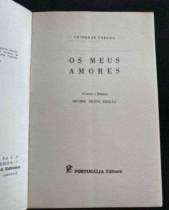 Trindade Coelho – Os Meus Amores (Contos e Baladas) 16.ª Edição Portugália Editora