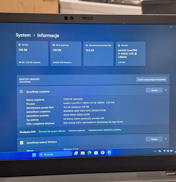 Lenovo ThinkPad X1 Carbon G8 i7-10610| 16GB RAM | 256GB SSD| W11