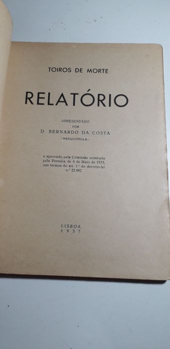 Toiros de Morte Relatório (1935) Mesquitella