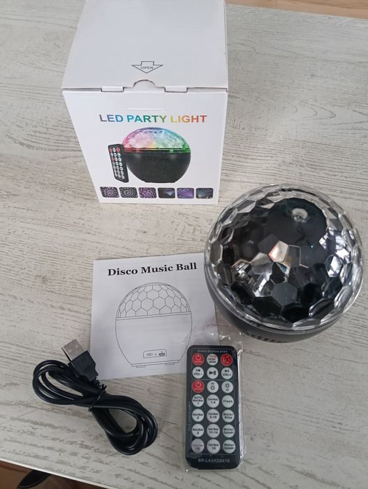 Led music projektor lampka nocna z głośnikiem  pilot