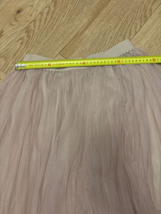 Tiulowa spódnica brudny róż M gumka w pasie, new look