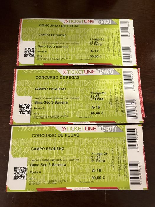 Bilhetes tourada amanha