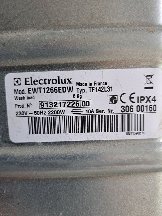 Pralka electrolux EWT1266EDW