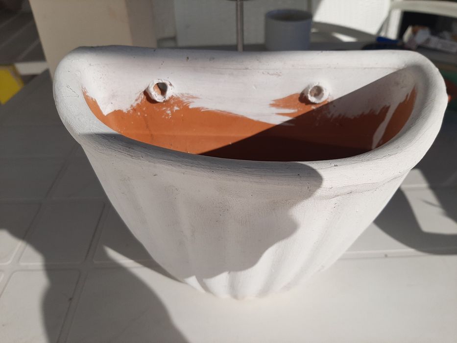 3 vasos de parede, cor branca