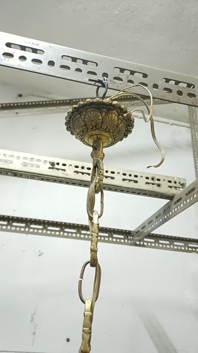 Candeeiro antigo de teto 5 tulipas