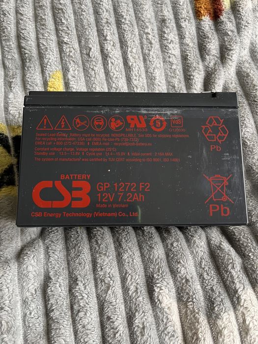 Акумуляторна батарея Trinix 12В 7.2 Аh та CSB