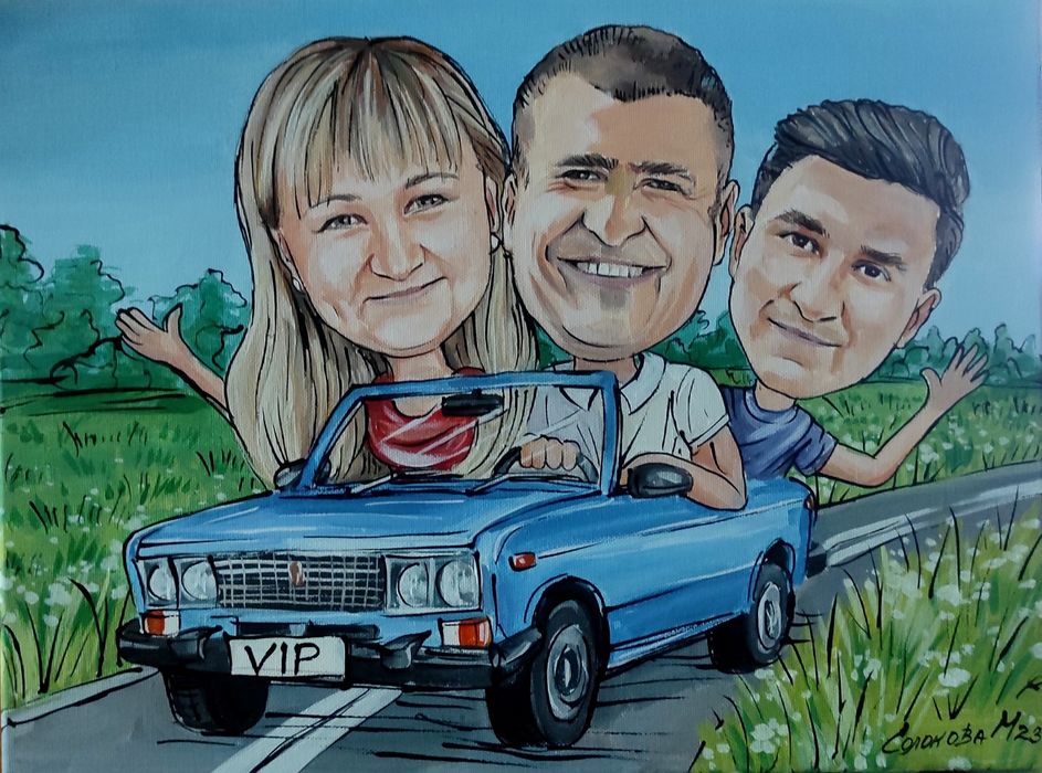 Портрет, шарж з фото, карикатура , подарунок, аватарка