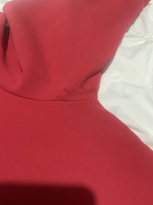 Bluzka trapezowa Lola rozmiar 40 L czerwona malinowa