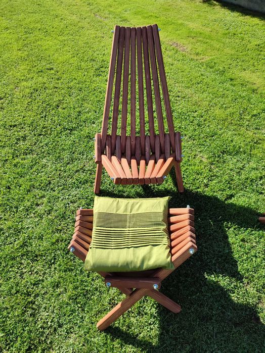 Krzesło drewniane. 2 WERSJE Leżak ogrodowy. Ogród. Zestaw. Sauna