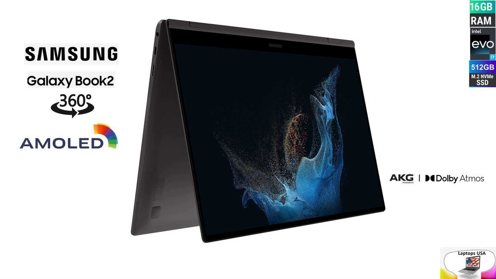 Samsung Galaxy Book 2 360 - (13.3',16Gb,i7 12Gen,512 SSD)