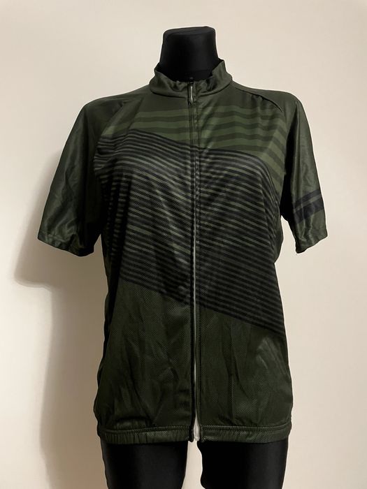 Koszulka Rowerowa Khaki Oliwkowa w Paski | Jersey Szosa Gravel MTB (3136)