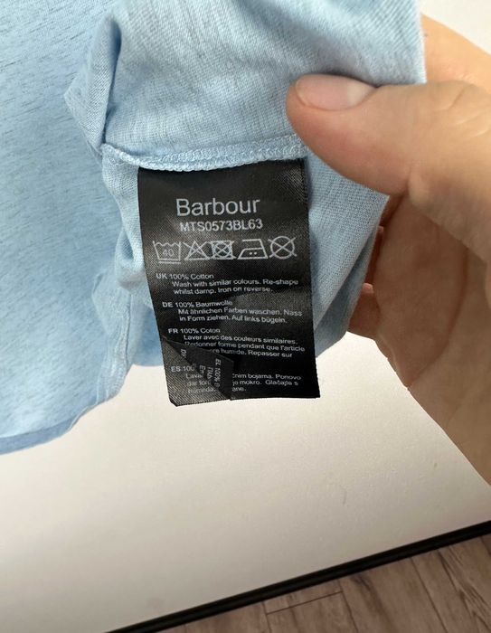 Koszulka męska BARBOUR niebieska baby blue t-shirt r. XL