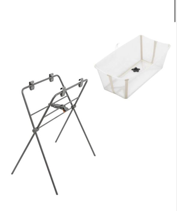 Pack Stokke Banheira Dobrável Flexi Bath Sandy Beige + Suporte