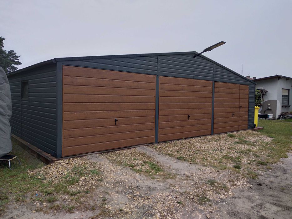 Garaż blaszany dwuspadowy 9x6 9x5 blaszak wiata blaszaki Silver-Stal