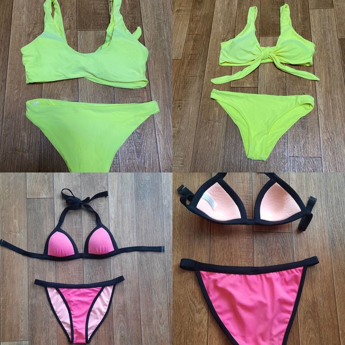 Купальник роздільні рожевий , салатовий розмір S