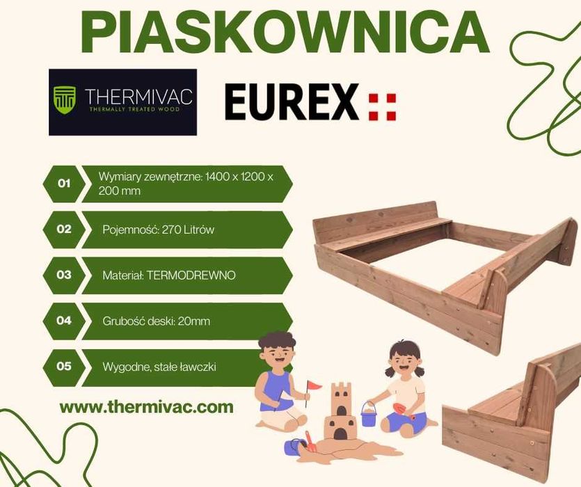 Piaskownica 1400 x 1200 x 200 mm