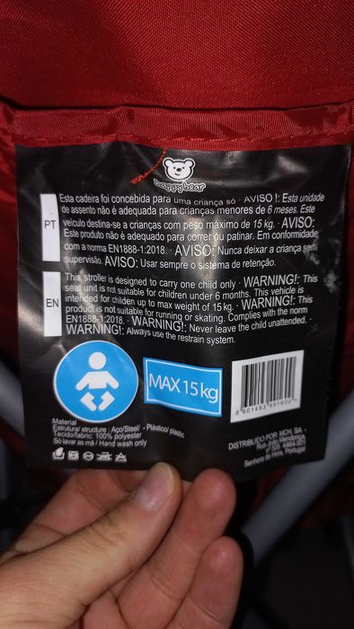 Vendo Carrinho de Passeio Vermelho Happy Bear