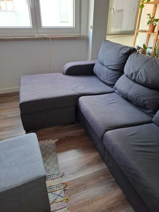 Sofá 3 lugares com chaise longue