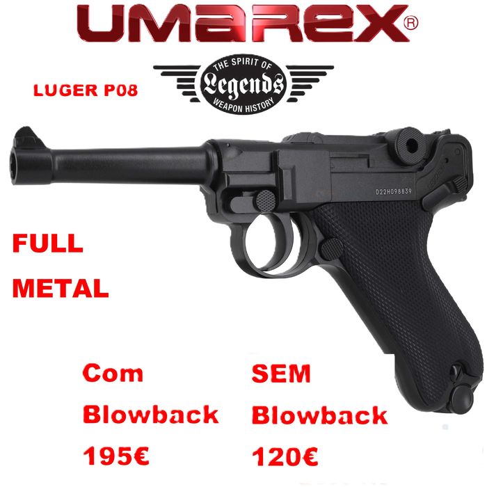 Pistola Pressao de ar CO2 Walther P38 Blowback + Luger P08 Colecção