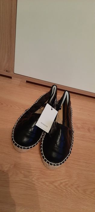 Reserved nowe espadryle buty damskie czarne r 37 24 cm